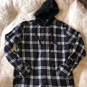 Button Down Shirt With Hood